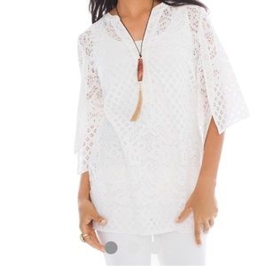 Chicos white lace tunic top